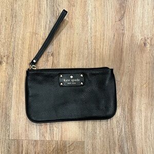 Kate Spade Black Leather Wristlet